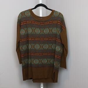 Peruvian Connection Alpaca Blend Tunic Sweater Southwest Print‎ Size L